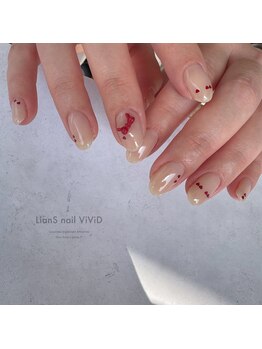 リアンスネイル ヴィヴィッド 岡山店(LianS nail ViViD)/ナチュラル+パーツ