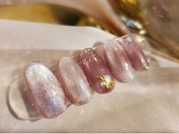 ブルーエヌ(BLUE N)/くすみカラー×マグネットネイル