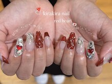 リンドネイル バイ モカ アンド ララ(Lind nail by moca and LaLa)/【mian】赤/埋めつくしネイル