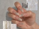 長さだし×グラデーションネイル