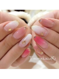 冬★雪の結晶　3カラーグラデ