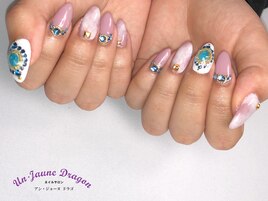 【自爪ネイル】タイダイネイル