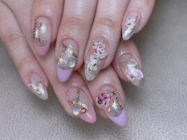 ドライフラワー埋め込みデザイン