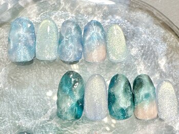 リライトネイル(Relight nail)/うるうるマグ×水面ネイル☆