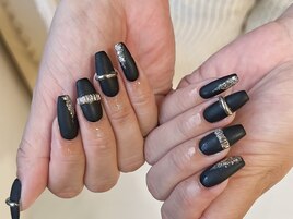マットブラック×リングネイル