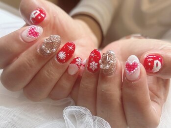 ジョアネイル(JOA Nail)/サンタ/クリスマス/赤/リース
