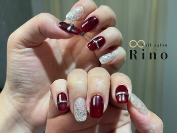 リノ 浦添店(Rino)/ボルドー×パールビジュー×ラメ