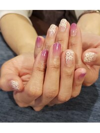 花柄 グラデ ホロ シンプル