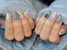 ネスネイル 池袋(Nes.nail)/ブルーチェックネイル