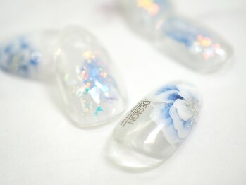 オトナネイル(otona nail)/アクアフラワーネイル