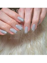 スマイル ネイル ラボラトリー(Smile nail laboratory)/ぱっつんミラーフレンチ