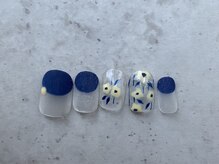 カラ ネイル 中津店(calla nail)/マルフレンチ×お花ネイル