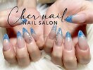 夏色フレンチ【Cher nail】