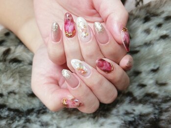 シュガーネイル(sugar nail)/ボルドーニュアンスネイル