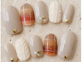 ニットネイル　チェックネイル
