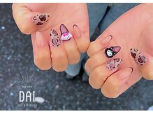 アークヘアーダイ ネイル アンド アイラッシュ(ARK HAIR DAI)/豹柄ネイル（有料パーツ使用）