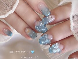 持ち込み/水色ネイル/韓国ネイル