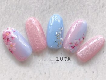 ネイルアトリエルカ(nail atelier LUCA)/M-163 春色大人可愛い桜ネイル