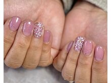 ラヴィネイル(La Vie Nail)/春色桜ネイル/手書き/フラワー