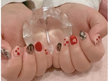バレンタインネイル