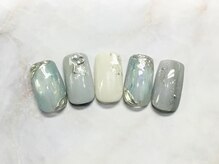 ネイルアンドまつげ リュフェール 五反田(Nail Lufaire)/雪の結晶ニュアンスブルー