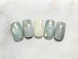 雪の結晶ニュアンスブルー
