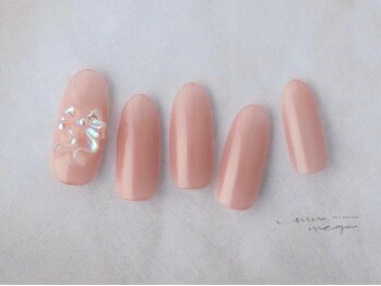 リボンパーツ×ワンカラーネイル