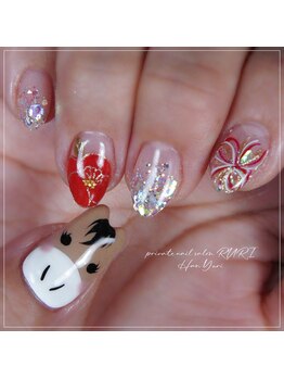 瑠璃(RURI)/お正月 干支ネイル 水引ネイル