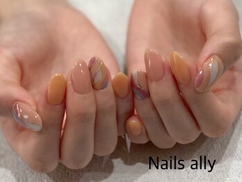 ネイルズアリー 立川店(Nails ally)/シアーカラー×プッチ柄×秋