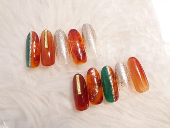 リットネイル(Lit nail)/オータムべっこうネイル