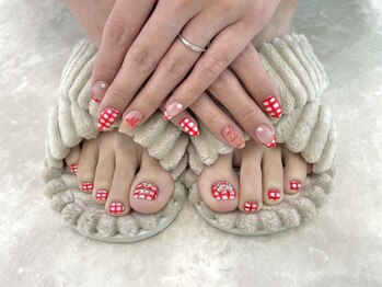 ロエン 北岡崎(ROEN)/チェック柄ネイル