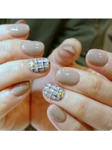 クリスタルネイル ボンベルタ橘店(CRYSTAL NAIL)/ツイードネイル