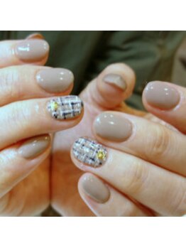 クリスタルネイル ボンベルタ橘店(CRYSTAL NAIL)/ツイードネイル