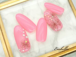 (887)大人花柄ネイル