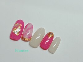 シェル×タイダイ柄アート