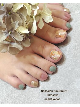 マーマ 八戸ノ里店(murmur)/金箔ニュアンスネイル