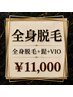 脱毛開始は今!【全身脱毛☆髭VIO込】全身ツルツル美肌脱毛☆1回 ¥11,000