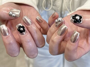 アイネイルズ 天神今泉店(I-nails)/【sana.i】お花シルバー