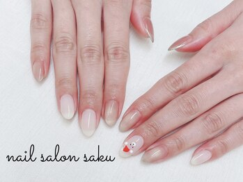 サク(saku)/クリスマスくま/1本アート