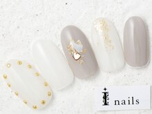 アイネイルズ 新宿店(I nails)/グレージュホワイト