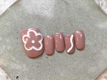 カラ ネイル 中津店(calla nail)/ぷっくりフラワー*フットネイル