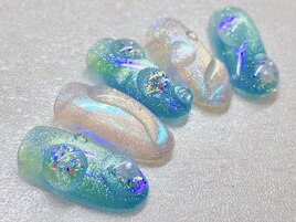 水滴 夏 ネイル