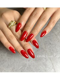 鉄板赤ネイル☆