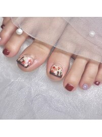 最強バレンタインフットネイル♪