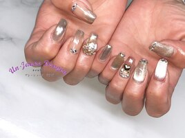 【自爪ネイル】シルバーネイル