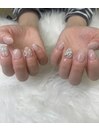 ショートネイルにパーツプラス☆