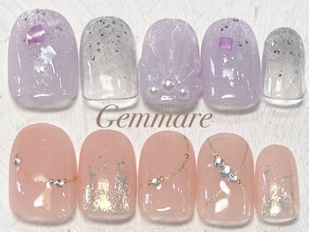 ジェンマーレ 青葉台店(Gemmare)の写真/ソフトジェルオフ無料!アート豊富なハンドキャンペーンネイル¥7,450で上品な指先に☆カラー変更もOK♪