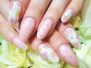 花柄・ドット・マットネイル