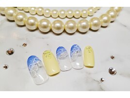 デニムレース花ネイル8980円