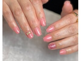 ワンカラー/ラメピンク/リボン